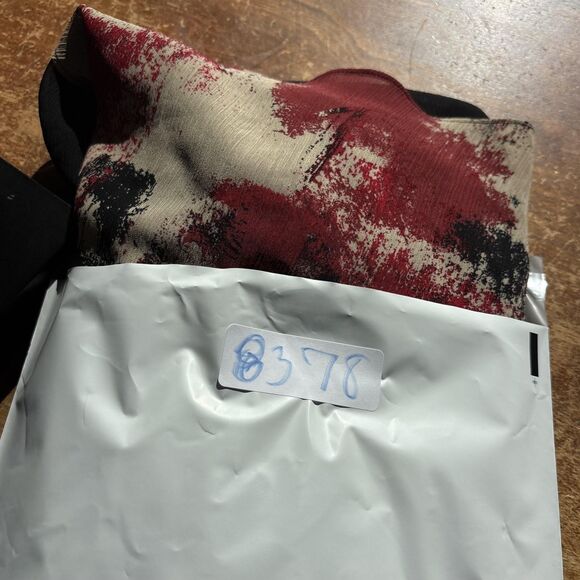 Catherines Shirt Womens 4X Red Black Abstract Asymmetrical Hem Chiffon Tunic - Picture 11 of 11